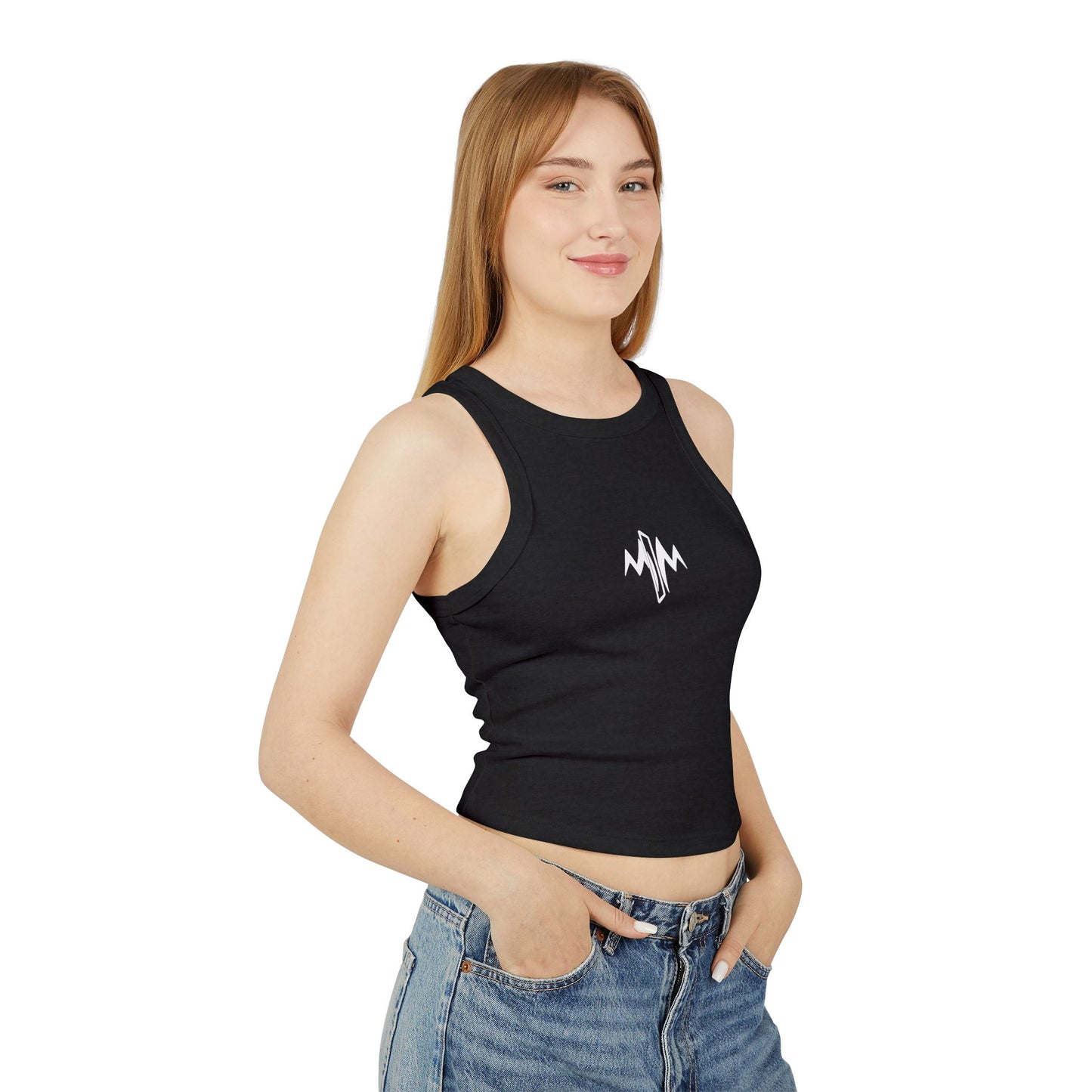 Micro Rib Racer Tank Top (Logo)