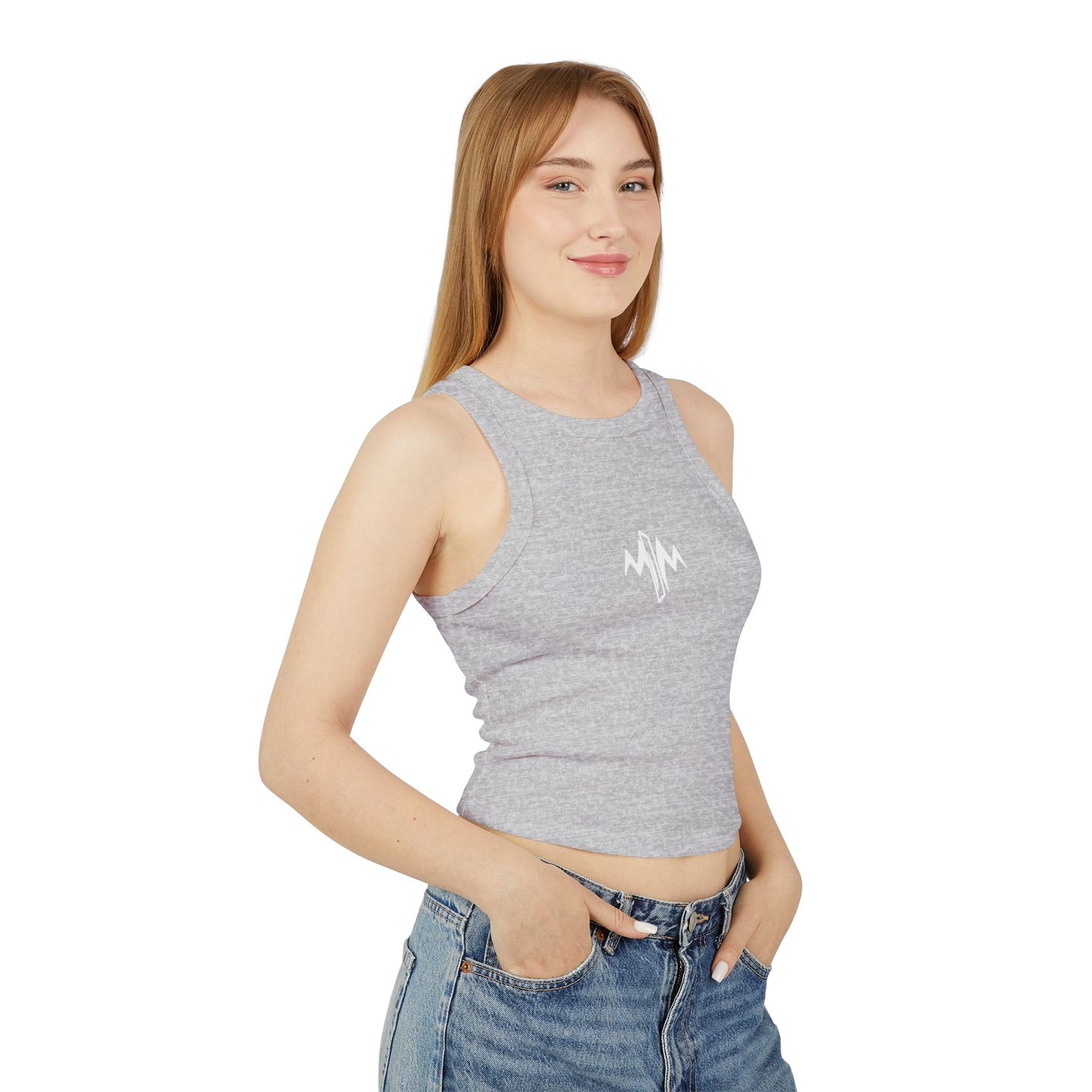 Micro Rib Racer Tank Top (Logo)