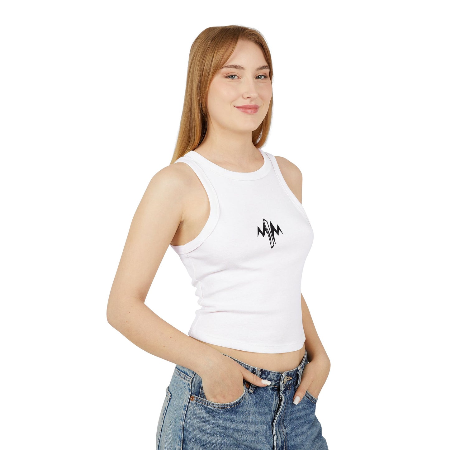 Micro Rib Racer Tank Top (Logo)