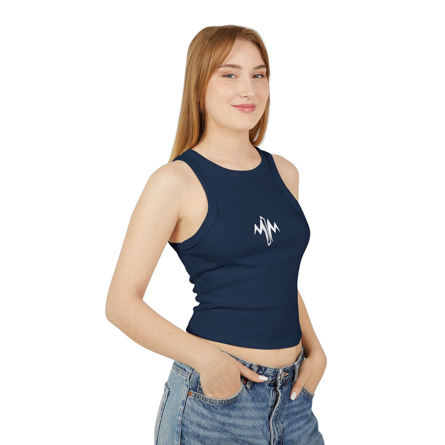 Micro Rib Racer Tank Top (Logo)