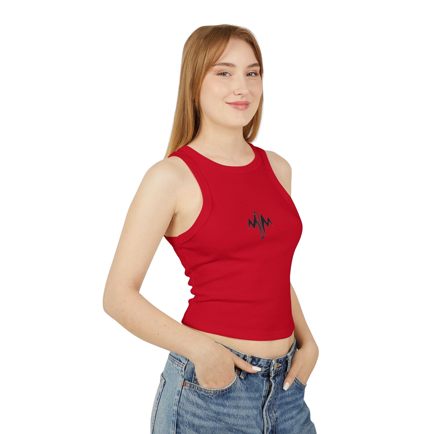 Micro Rib Racer Tank Top (Logo)